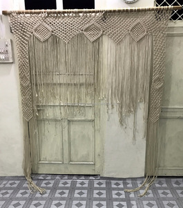 Telón de fondo moderno para bodas, cortina de macramé bohemia personalizada, decoración boho chic para bodas en la playa, fiestas al aire libre, macramé colgante de pared de tamaño personalizado - Product Image 6