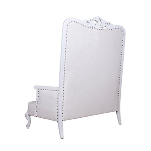 Chaise blanche de trône de sofa de Love Seat de conception française cadre en bois solide pour l'appartement salon mariage meubles d'hôtel - Product Image 3
