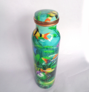 Bouteille d'eau potable directe unisexe écologique en cuivre sans BPA avec couvercle imprimé numérique - Product Image 2