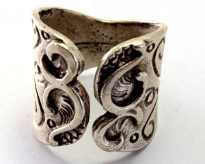 Anillo de dedo medio de banda ancha Maxi de gran tamaño para hombre con aleación turquesa estilo bohemio - Product Image 3