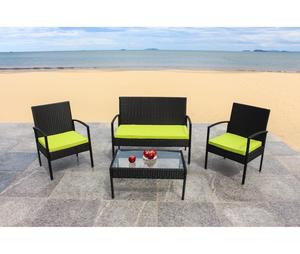 Muebles de ratán para exteriores, muebles de jardín de pe, conjunto de 4 piezas de sofá con precio asequible y acero galvanizado, gran oferta - Product Image 1
