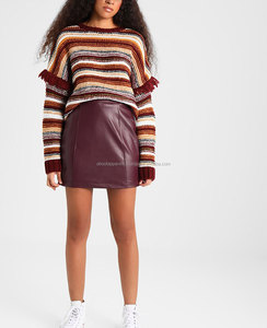 Falda de piel de oveja auténtica para mujer, minifaldas de piel auténtica Vintage - Product Image 1