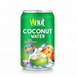 Agua de coco enlatada con zumo de melocotón, 330ml