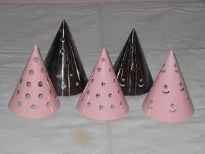 Bougeoir photophore en fer rose décoration intérieure en forme de cône pour décoration intérieure de Noël - Product Image 6