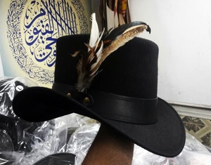 Sombrero de copa Fieltro de lana Vintage Material acampanado tradicional Fiesta Sombreros de moda Sombrero de ante negro 2023 - Product Image 3