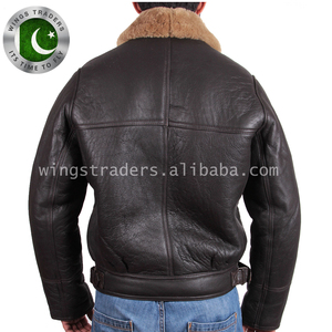 <b>Leather</b> Bomber <b>Jacket</b> Custom Made Fut Lining <b>Mens</b> Winter Season Real Lamb <b>Leather</b> pilot Bomber <b>Leather</b> <b>Jacket</b> - Product Image 3