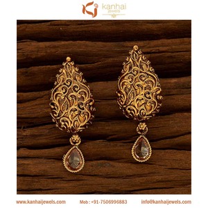 Fabricants de bijoux indiens traditionnels en or plaqué antique à Mumbai, bijoux indiens artificiels - 15668 - Product Image 1