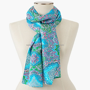 ผ้าพันคอผ้าฝ้ายออร์แกนิกสำหรับผู้หญิงผ้าพันคอ100% สี่เหลี่ยมพิมพ์ลายทำด้วยมือผ้าพันคอแฟชั่นปรับแต่งพิมพ์ลาย - Product Image 6