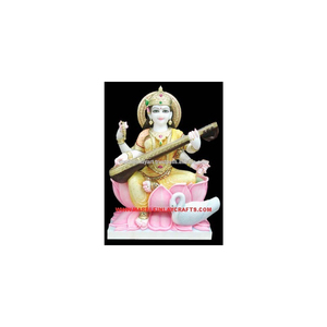 White Marble Saraswati Maa <b>Statue</b> - Product Image 1