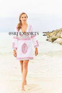 Nouveau style 2026, magnifique et aéré, avec broderie Suzani, décolleté en V profond, sexy, tenue de plage, style Hawaïen et Marocain, cache-maillot de bain et bikini - Product Image 2