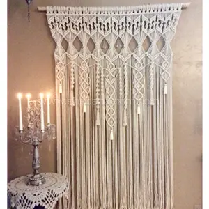 Window Drapes and Curtains Bohemian Macrame Room Divider Boho Wedding Curtain