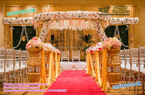 Columnas Decorativas de Fibra Dorada para Bodas, Pedestales para Entrada de Escenario de Boda, Mejores Columnas para Entrada de Boda en EE. UU. - Product Image 3