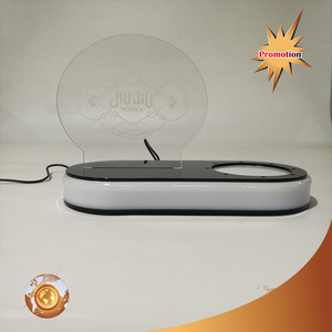 จอแสดงผลขวดแชมเปญแบบมีไฟที่กําหนดเองหมุนขาตั้งไวน์ประกายเคาน์เตอร์แสดงไวน์ - Product Image 3