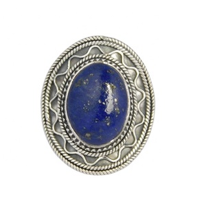 แหวนอัญมณีชั้นดีทำจากเงินสเตอร์ลิง925พิเศษพร้อมแหวนพลอยวงรีทรงวงรีรุ่น lapis - Product Image 2