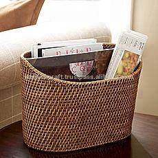 Brown <b>Rattan</b> <b>Storage</b> Basket for Magazine/Organization Office Supplies Holder - Product Image 2