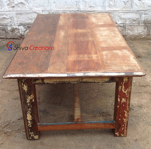 Bateau récupéré Table basse en bois Meubles de salon en bois massif Utilisation intérieure et domestique - Product Image 4