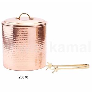 COUVERTURE DE SEAUX DE REFROIDISSEMENT DE GLACE EN CUIVRE MARTELLÉ EN Cuivre Pur Martelé de Haute Qualité 100% AVEC POIGNÉE - Product Image 1