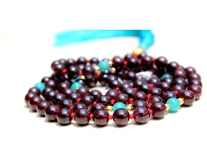 Collier de perles de Mala de pierres précieuses de style bohème fabriqué à la main avec gland pour Yoga bouddhisme méditation idée cadeau parfaite - Product Image 3