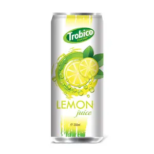 Fruit Juice Beverage 250ml Canned Carbonated Lemon Juice Accepted OEM