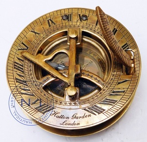 ของเก่าทองเหลืองแบบชาวเรือเข็มทิศแบบนาฬิกาแดด Hatton Garden งานฝีมือโลหะสะสมจากโลกการเดินเรือเข็มทิศนาฬิกาแดด - Product Image 2