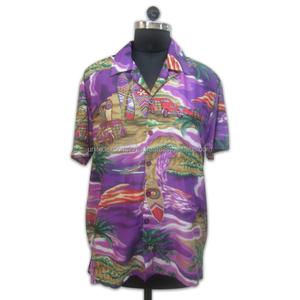 Chemise à fleurs violettes pour hommes, imprimé floral - Product Image 1