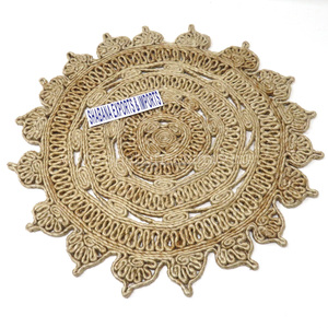Eco Friendly <b>Round</b> Jute <b>Tablemats</b> Customizable Woven Placemats - Product Image 4