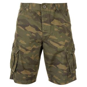 Short cargo décontracté pour homme avec décoration vintage 100% toile de coton taille moyenne anti-rides poche camouflage bermuda - Product Image 1
