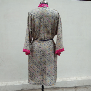 Kimono Vintage de seda para mujer, ropa de playa, Kimono de algodón con estampado Floral para interiores, venta al por mayor - Product Image 3