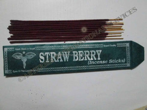 Varilla de incienso de calidad de exportación hecha a mano Aroma curativo natural de fresa y sándalo aromático para meditación y purificación - Product Image 4