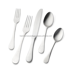 Juego de cubiertos de metal de acero plateado ecológico - Product Image 6