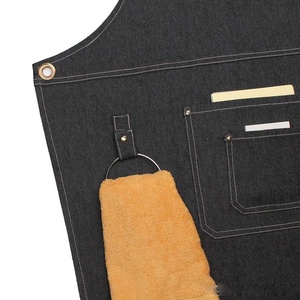 Tablier en bavoir en Jean coréen personnalisé, livraison gratuite, pour Restaurant, ménage, Anti-huile, pour cuisine, outils de protection pour la cuisson - Product Image 3