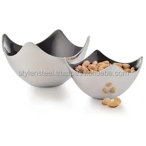 Tazón de servicio de Cuatro Esquinas, juego de vajilla de lujo, vajilla de acero inoxidable - Product Image 1