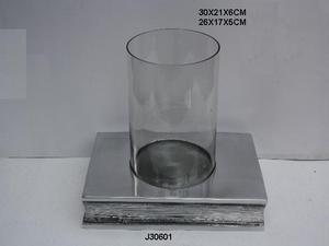 Forme de livre en fonte d'aluminium de haute qualité ouragan dans le vernis miroir et avec cheminées en verre décor à la maison bougeoir - Product Image 2