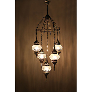 Candelabros otomanos de diseño de níquel nativo turco tradicional especial con 5 vasos de ahorro de energía - Product Image 4