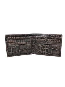 Crocodile Embossed Leather Bifold <b>Wallet</b> Exotic Pattern Multi Card Holder Classic Mens Billfold OEM - Product Image 5