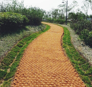 Tapis en fibre de coco tissé mécaniquement, écologique, durable, motif brut pour outils de jardin - Product Image 1