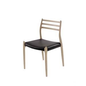 เก้าอี้รับประทานอาหารทำจากหนังและไม้สไตล์ใหม่ที่มีความสูงปรับได้และขาโลหะสำหรับเฟอร์นิเจอร์บ้านสำนักงาน - Product Image 1