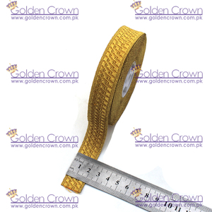 ลูกไม้โลหะแบบมีฐานและขอบสีทอง |   ริบบิ้นถักสีทองสำหรับเสื้อผ้าและกระเป๋า - ทนทาน เป็นมิตรกับสิ่งแวดล้อม - Product Image 6