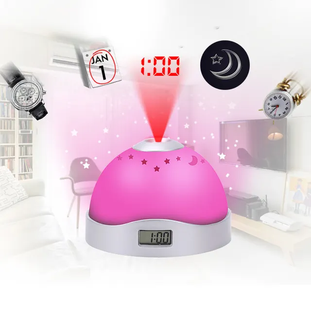 7 Color Changing Night Sky LED Projection Alarm Clock Digital