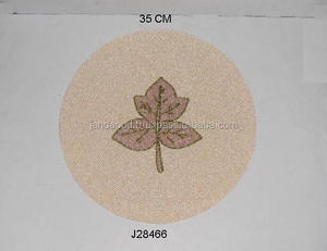 Mantel individual redondo de Venta caliente hecho en cuentas de vidrio, tapete de mesa de cuentas de vidrio hecho a mano, tapete de mesa de decoración de mesa de comedor a precio al por mayor - Product Image 3