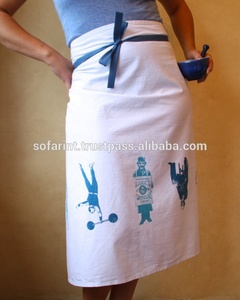 Delantal de cintura Bistro de algodón estampado Diseño de barra larga Accesorio de cocina versátil - Product Image 2