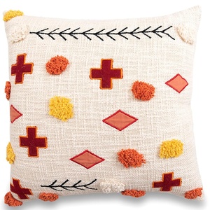 Indian Decorative Cotton <b>Throw</b> <b>Pillow</b> Case white tufted Square <b>Pillow</b> Wholesale Cushion Cover <b>pillow</b> cover cotton - Product Image 1