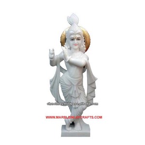 Statue Krishna en marbre, Statue Exclusive - Product Image 1