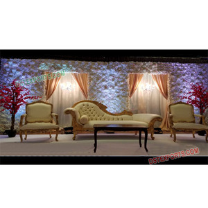 Décoration de scène murale de fleurs de mariage Boston Canapés tuftés Deux places avec panneaux Ensemble de scène de réception pour les Canadiens - Product Image 1