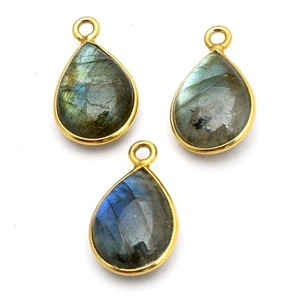 Labradorite Or Vermeil Pierres Précieuses Pendentif - Product Image 1
