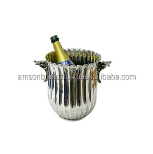 ถังน้ำแข็งอลูมิเนียมผิวเงาสำหรับใส่ดื่ม,ถังน้ำแข็งโลหะทำความเย็นสำหรับแช่ไวน์ผนังสองชั้นสำหรับตกแต่ง - Product Image 3