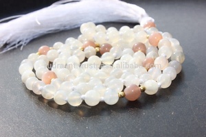 Moda 2022, piedra lunar, borla anudada, Yoga, Mala 108, cuentas, collar, joyería de piedras preciosas artesanales - Product Image 5