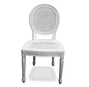 Mahogany Furniture - French Chateau Furniture White Rattan Dining Chair Furniture