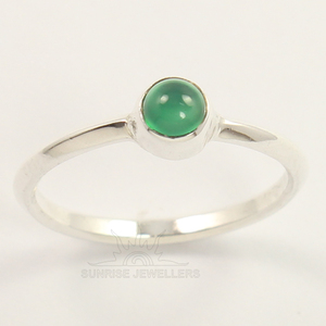 Bagues élégantes en argent Sterling 925 de luxe pour femmes avec pierre précieuse en Onyx vert naturel bijoux fins S925 bagues de déclaration en gros - Product Image 1