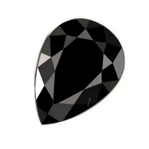 Moissanite สีดำ Moissanite เพชรลูกแพร์ที่ยอดเยี่ยมตัดเพชรสีดำสำหรับการทำเครื่องประดับ - Product Image 1